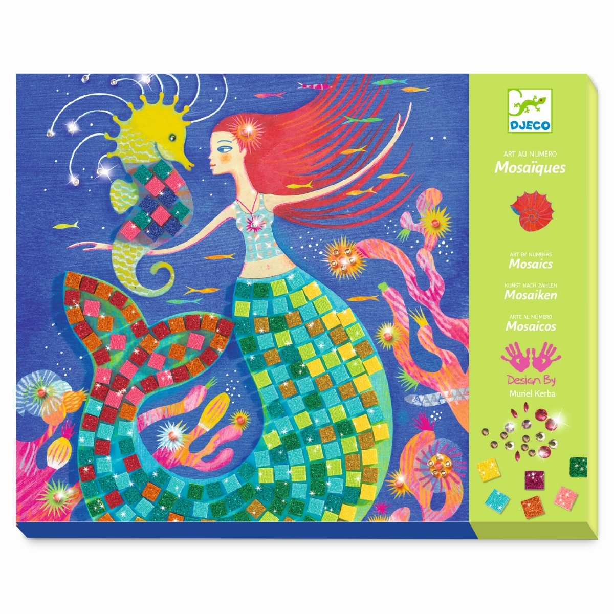 Djeco Mosaik mit Meerjungfrauen und Glitzersteinen, ab 7 Jahren