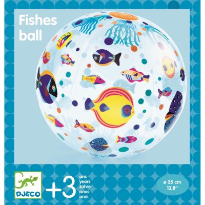 Djeco Wasserball mit bunten Fischen als Dekor ab 3 Jahren